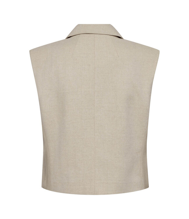 Co'Couture Vest Leena linen, Bone