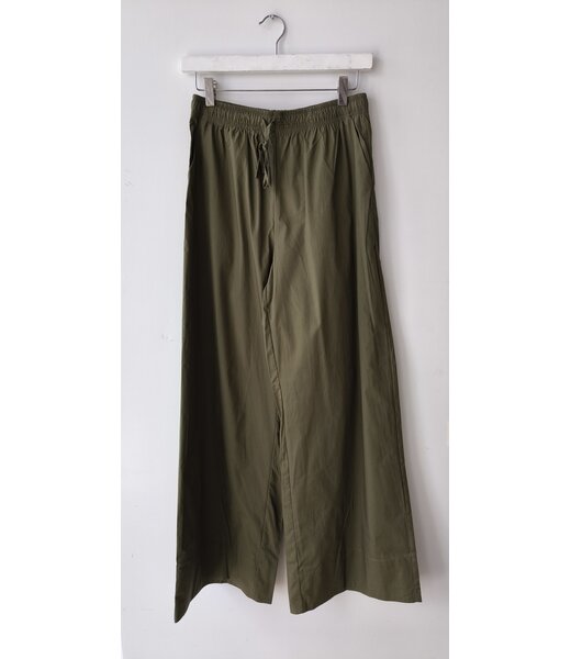 selectedbystijldepartment Pants wide relaxed cotton, Khaki