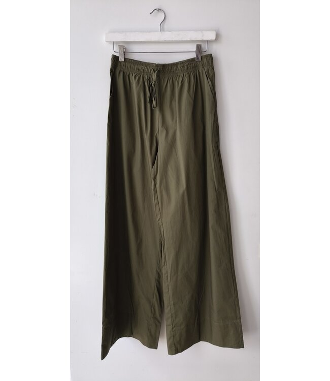 selectedbystijldepartment Pants wide relaxed cotton, Khaki