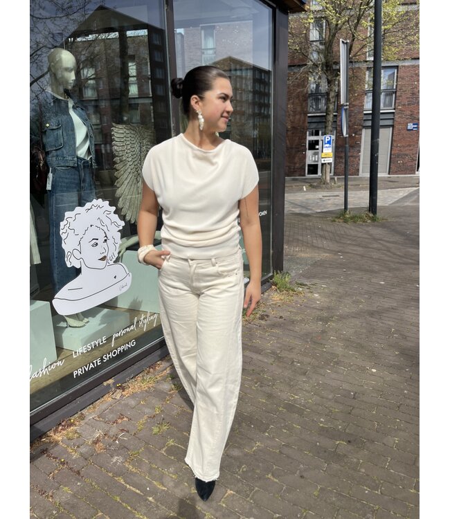 selectedbystijldepartment Barrel jeans, Ecru