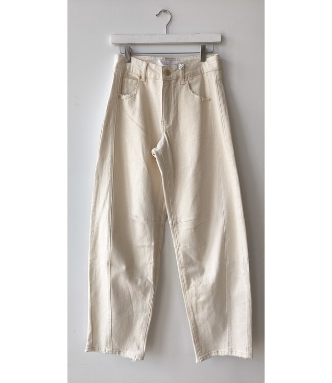 selectedbystijldepartment Barrel jeans, Ecru