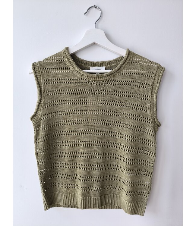 selectedbystijldepartment Top singlet crochet, Khaki