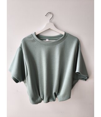 selectedbystijldepartment T-shirt cropped balloon, Agave green