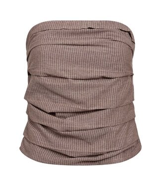 Co'Couture Top Jiho Stripe Tube , Brown