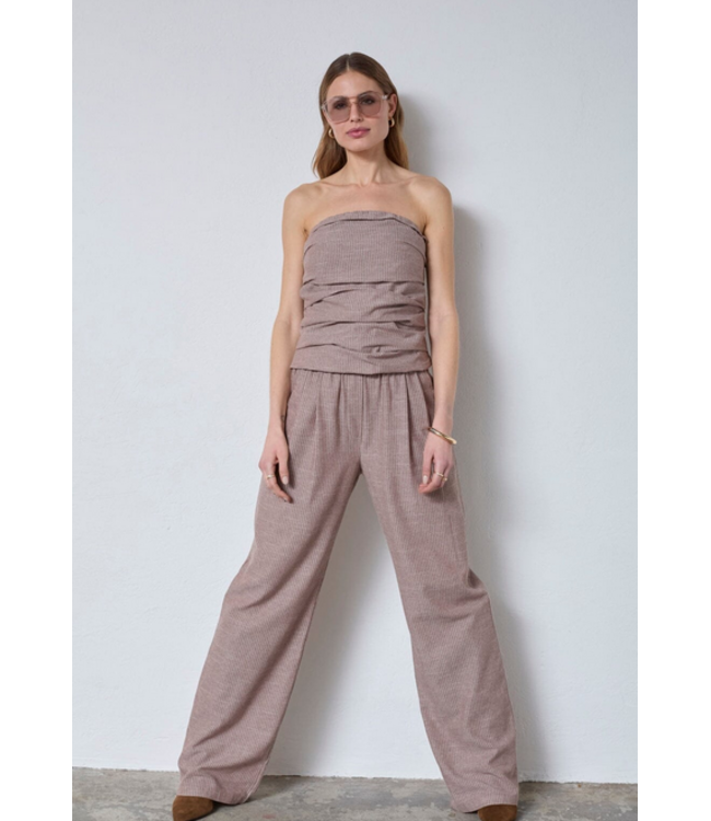 Co'Couture Top Jiho Stripe Tube , Brown