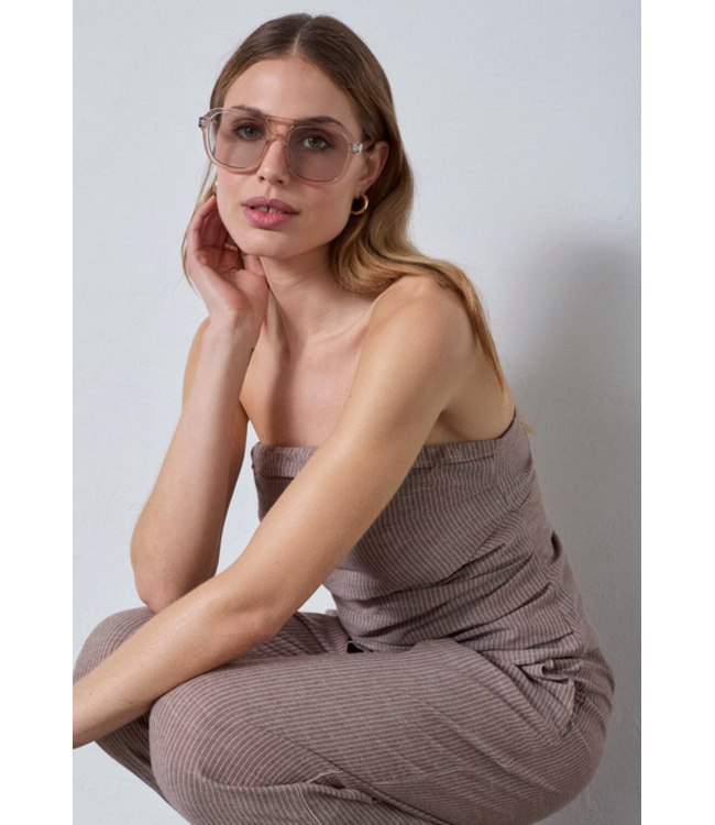 Co'Couture Top Jiho Stripe Tube , Brown