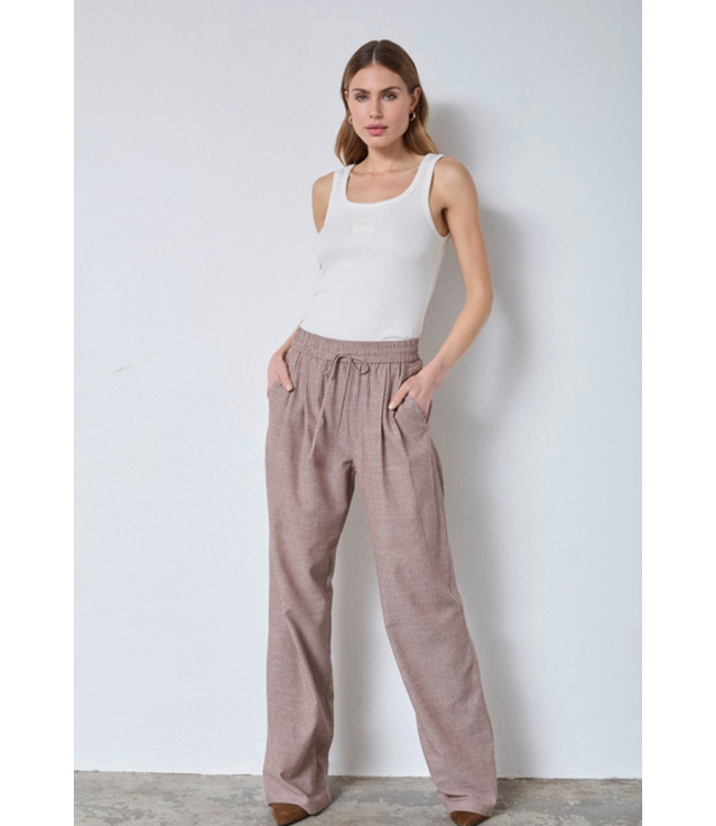 Co'Couture Pants Jiho Stripe, Brown
