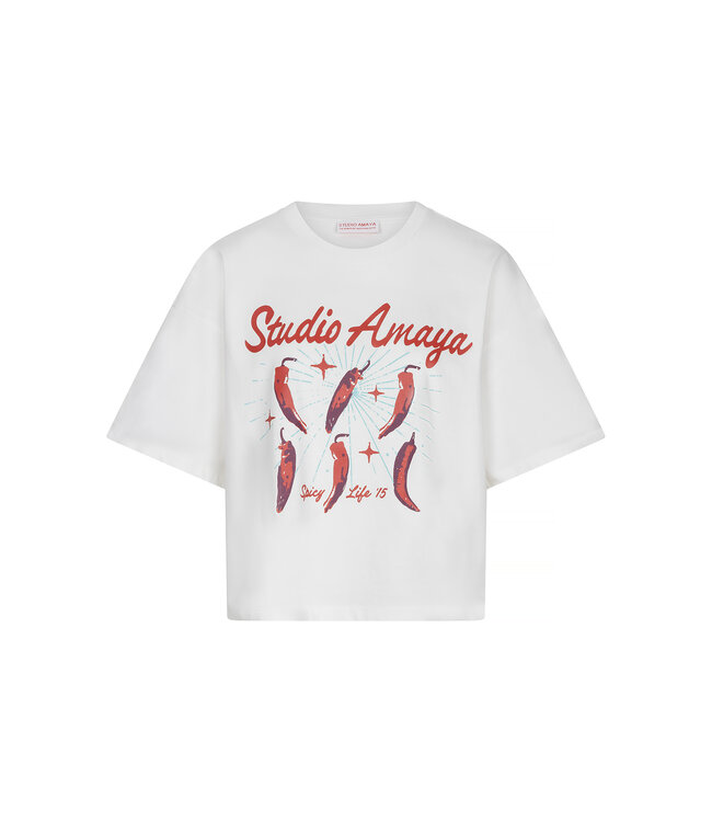 Studio Amaya T-shirt Pepper, White