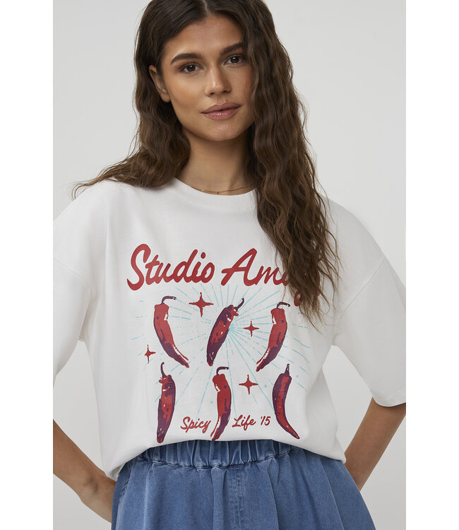 Studio Amaya T-shirt Pepper, White