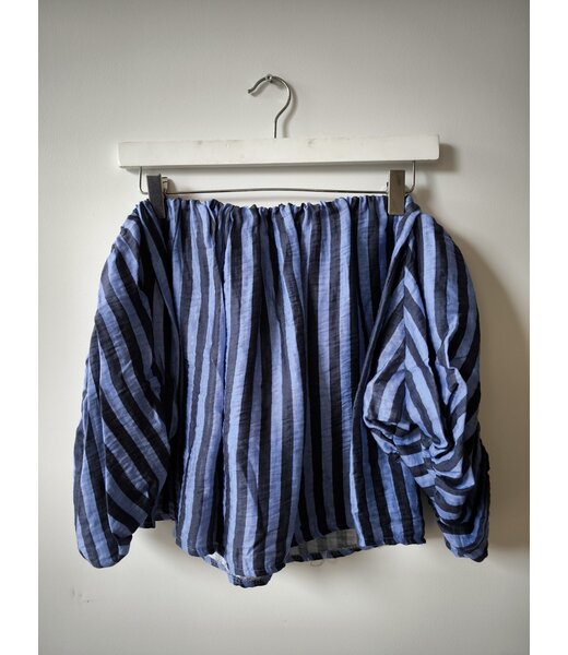 selectedbystijldepartment Blouse strapless stripes, Blue