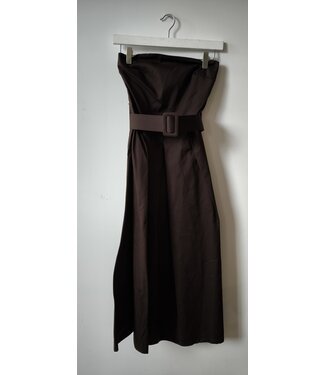 selectedbystijldepartment Dress strapless cotton belt, Brown