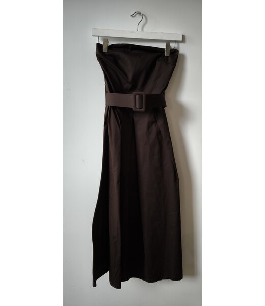 selectedbystijldepartment Dress strapless cotton belt, Brown