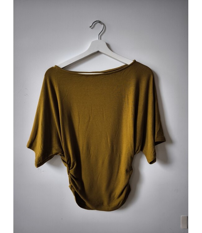 selectedbystijldepartment T-shirt asymmetrical stretch, Khaki