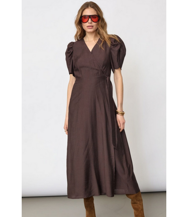 Co'Couture Dress Hera Puff, Dark brown