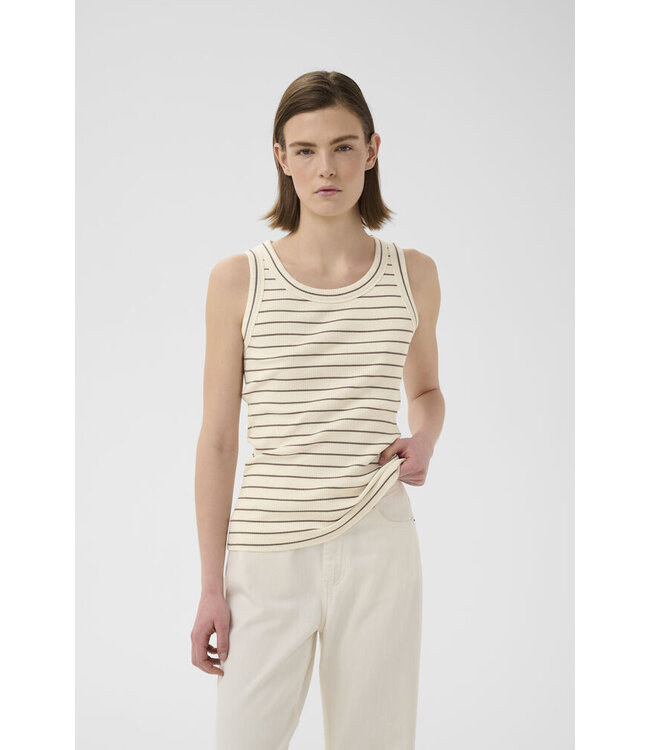 InWear Tanktop Dagna striped, Vanilla coffee