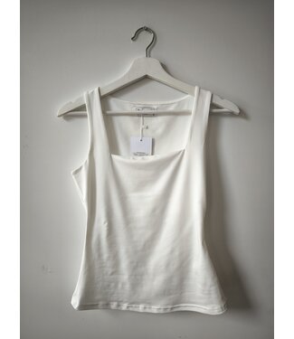 selectedbystijldepartment Tanktop stretch square neck, White