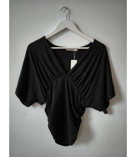selectedbystijldepartment T-shirt top butterfly stretch, Black