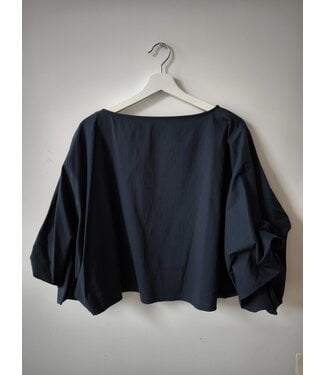 selectedbystijldepartment Blouse cotton balloon midi, Navy