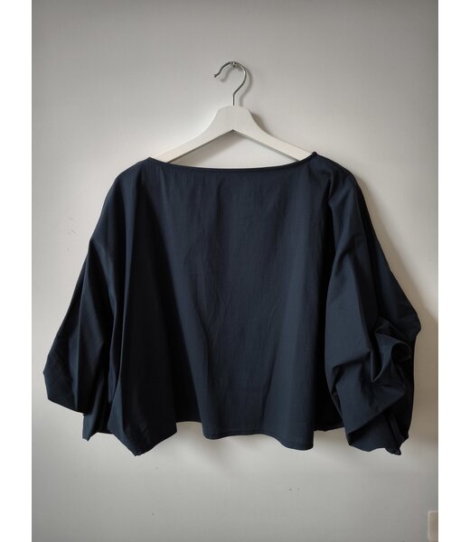 selectedbystijldepartment Blouse cotton balloon midi, Navy
