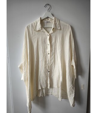 selectedbystijldepartment Blouse linnen wide long, Creme
