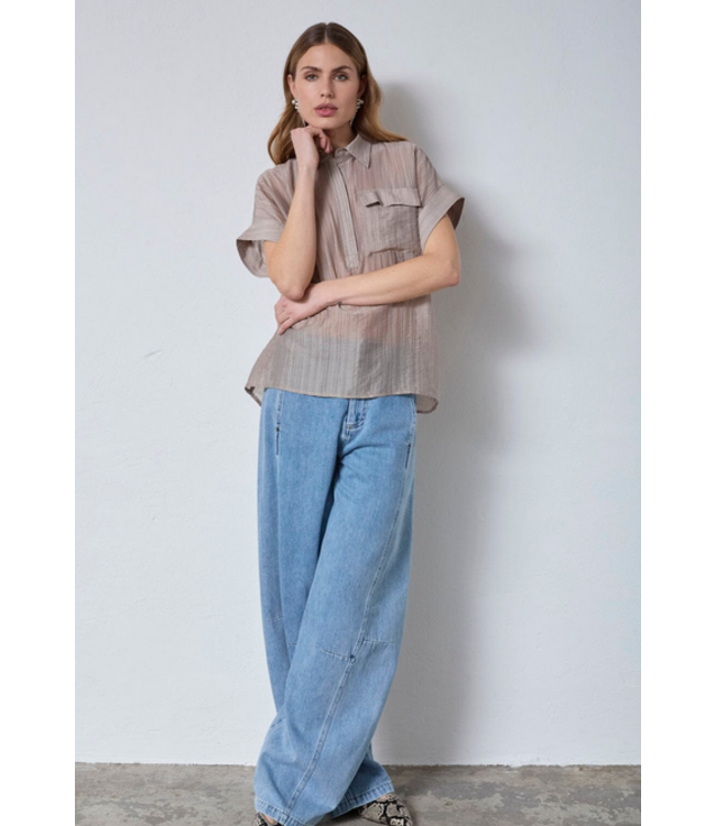 Co'Couture Top blouse Reggie, Taupe