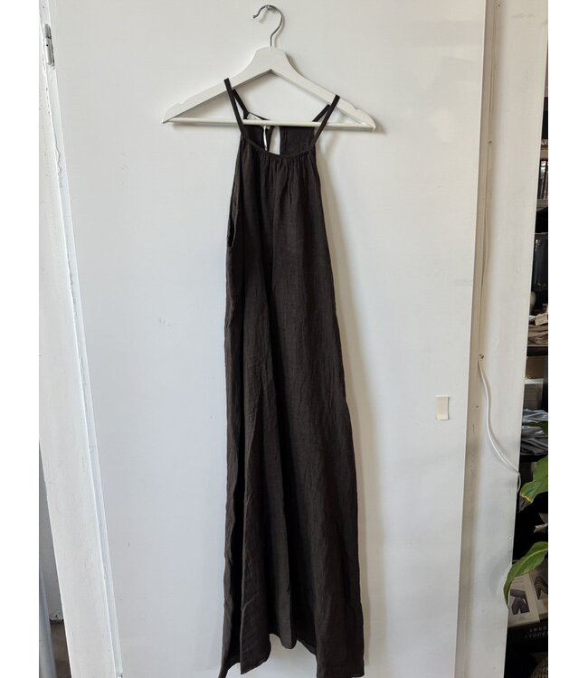selectedbystijldepartment Dress singlet maxi linnen, Brown