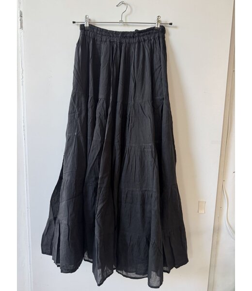 selectedbystijldepartment Skirt maxi cotton boho, Black