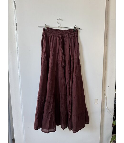 selectedbystijldepartment Skirt maxi cotton boho, Brique