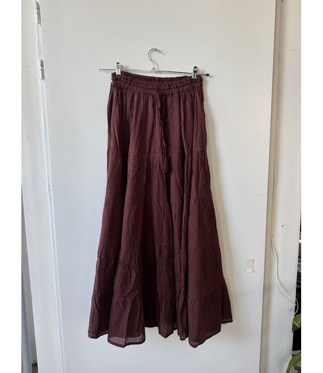 selectedbystijldepartment Skirt maxi cotton boho, Brique