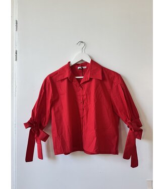 selectedbystijldepartment Blouse cotton bow, Coral