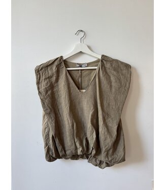selectedbystijldepartment Top linnen shoulders, Camel