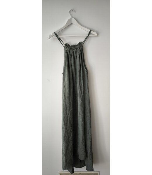 selectedbystijldepartment Dress singlet maxi linnen, Khaki