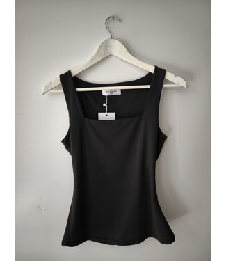selectedbystijldepartment Tanktop stretch square neck, Black