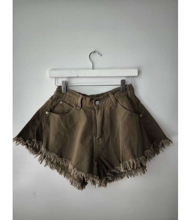 selectedbystijldepartment Short ruffle skirt, Khaki