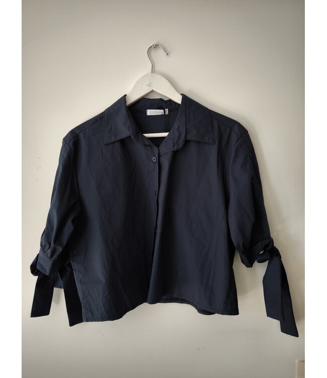 selectedbystijldepartment Blouse cotton bow, Navy
