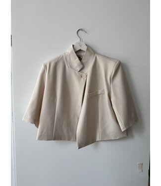 selectedbystijldepartment Blazer cropped short sleeve, Off White