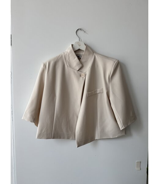 selectedbystijldepartment Blazer cropped short sleeve, Off White