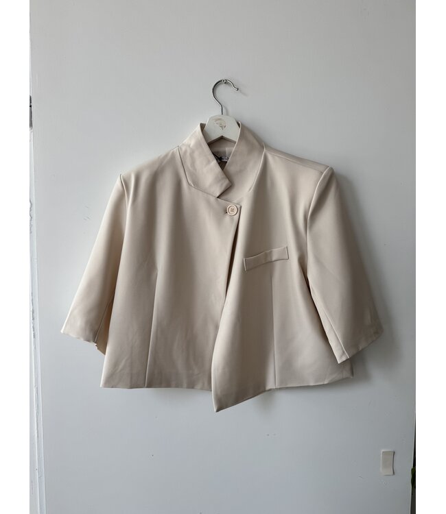 selectedbystijldepartment Blazer cropped short sleeve, Off White