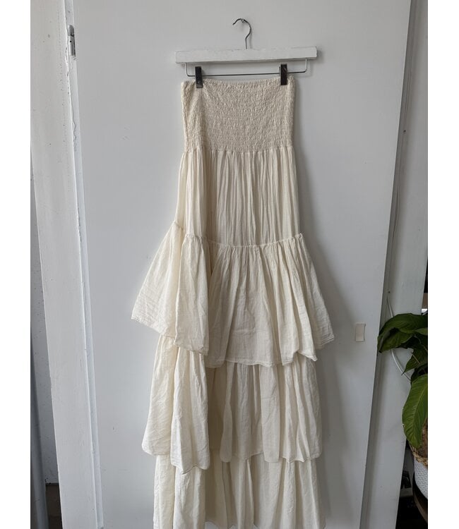 selectedbystijldepartment Dress maxi strapless, Off White ONE SIZE