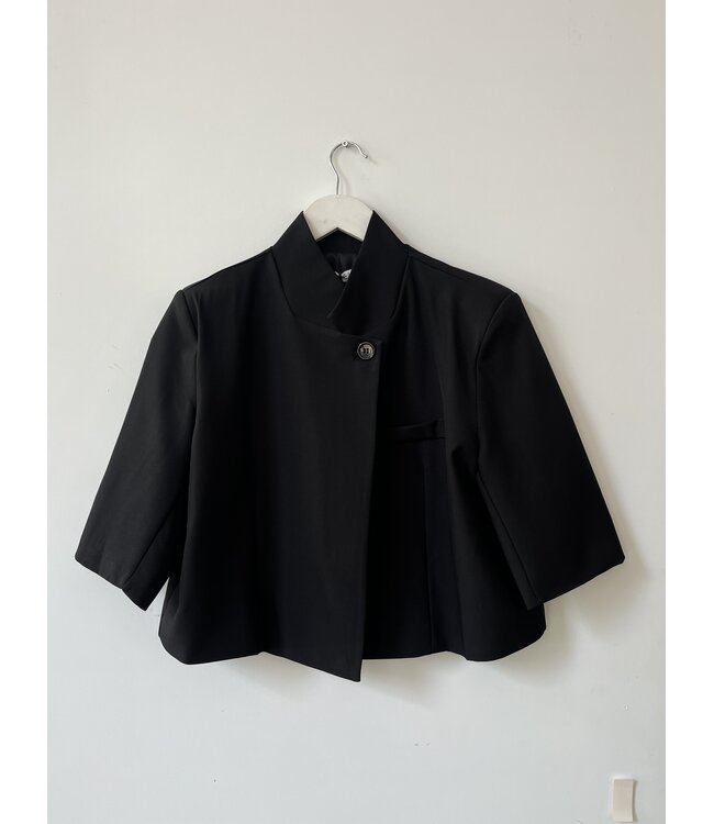 selectedbystijldepartment Blazer cropped short sleeve, Black