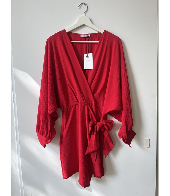 selectedbystijldepartment Playsuit linnen Red, ONE SIZE