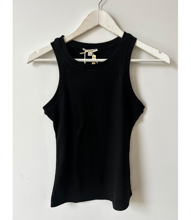 selectedbystijldepartment Tanktop halter rib, Black