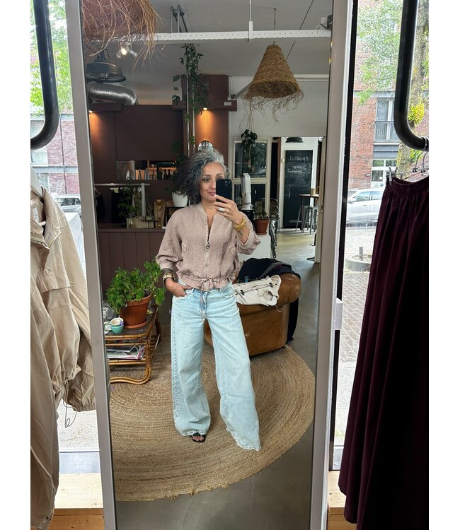 selectedbystijldepartment Jacket summer linnen, Sand ONE SIZE