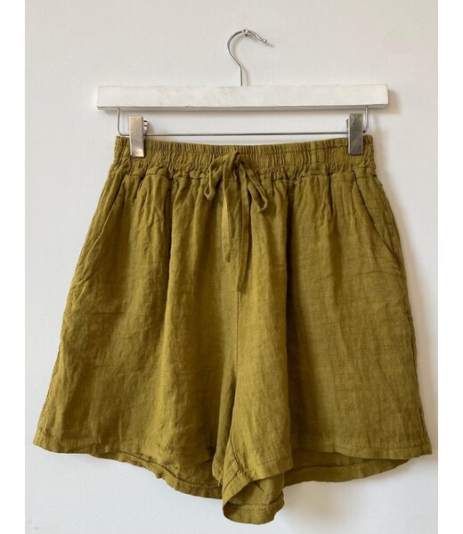 selectedbystijldepartment Short linnen, olive ONE SIZE