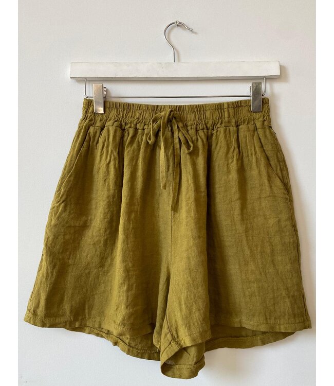 selectedbystijldepartment Short linnen, olive ONE SIZE
