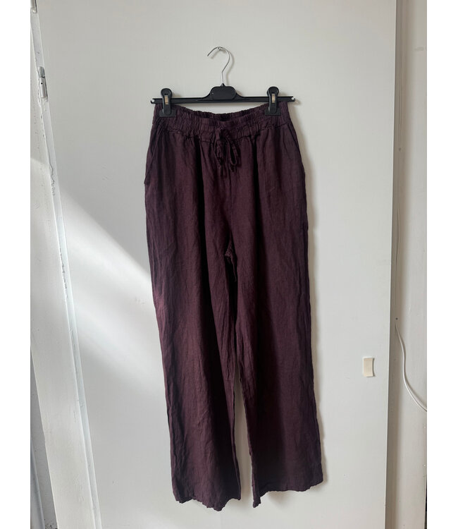 selectedbystijldepartment Pants Linnen, Aubergine