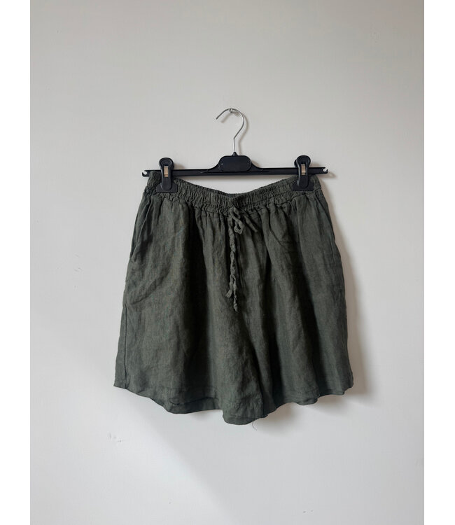 selectedbystijldepartment Short linnen, Dark green