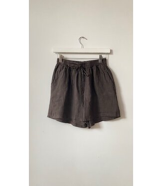 selectedbystijldepartment Short linnen Dark Brown