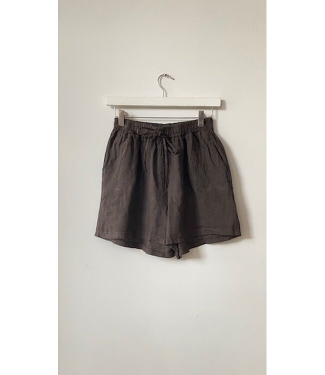 selectedbystijldepartment Short linnen Dark Brown