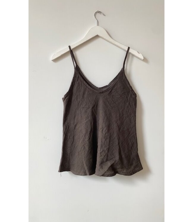 selectedbystijldepartment Top linnen Dark Brown,